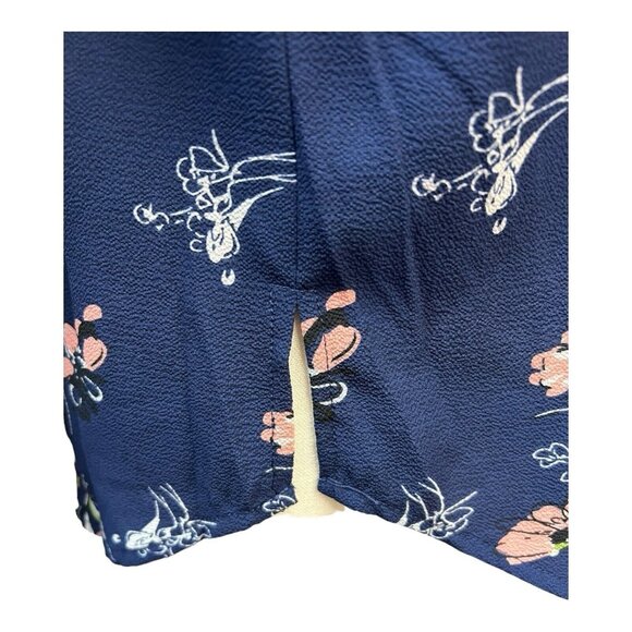 Fun2Fun Womens Floral Blouse~Size S~Navy 3/4 Sleeve Top~Stitch Fix NWOT~L12 10 - Picture 5 of 11